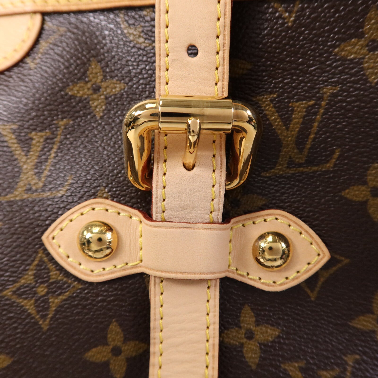 LOUIS VUITTON Monogram Palermo GM金扣手挽肩背兩用袋棕色