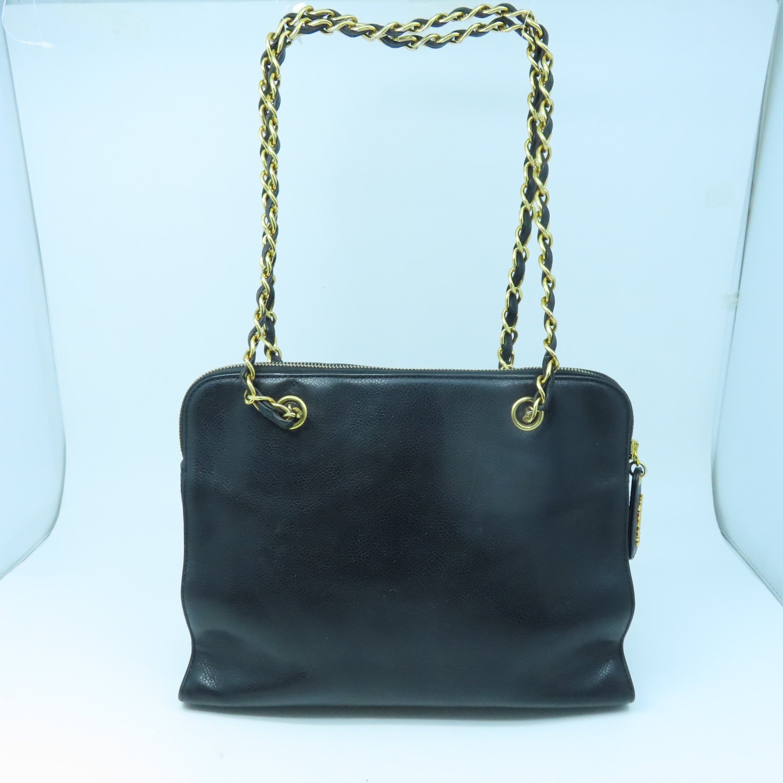 CHANEL 【激減優惠】牛皮皮革Shoulder Tote金扣鏈帶肩背袋黑色