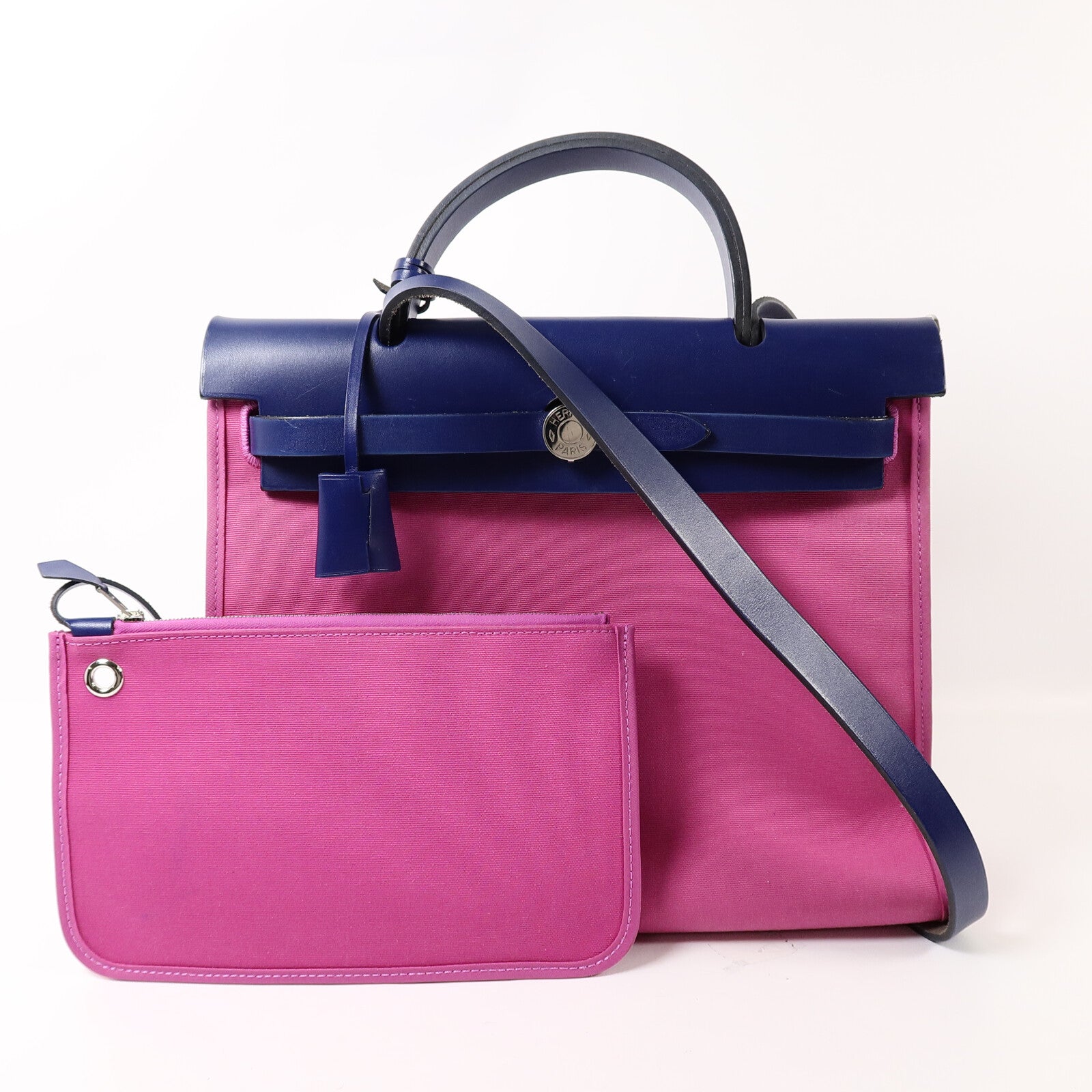 HERMES 帆布Herbag PM手挽肩背兩用袋Magnolia