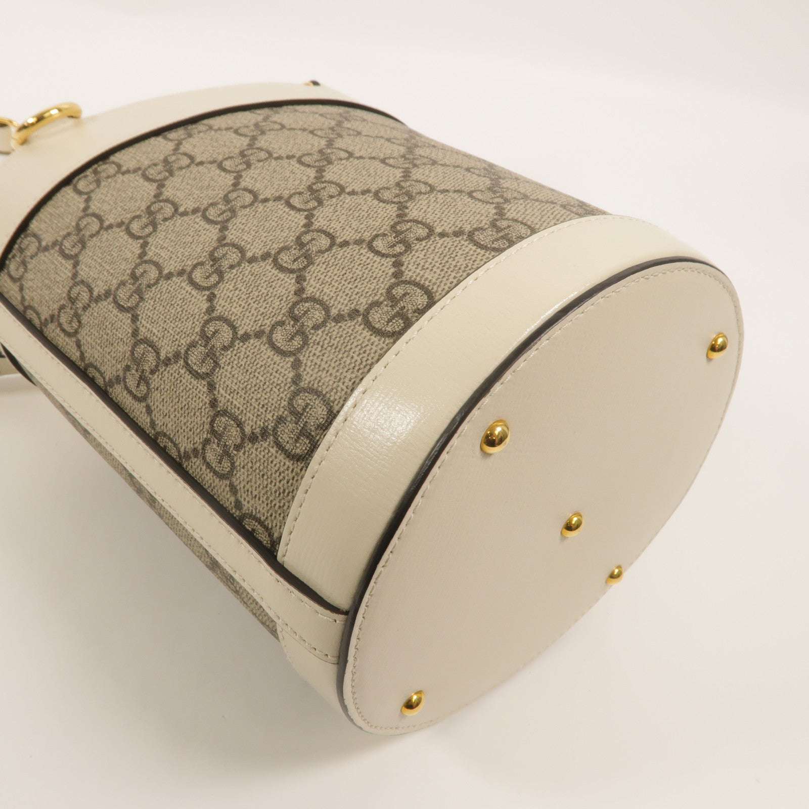 GUCCI 塗層帆布Horsebit 1955 Small Bucket肩背袋