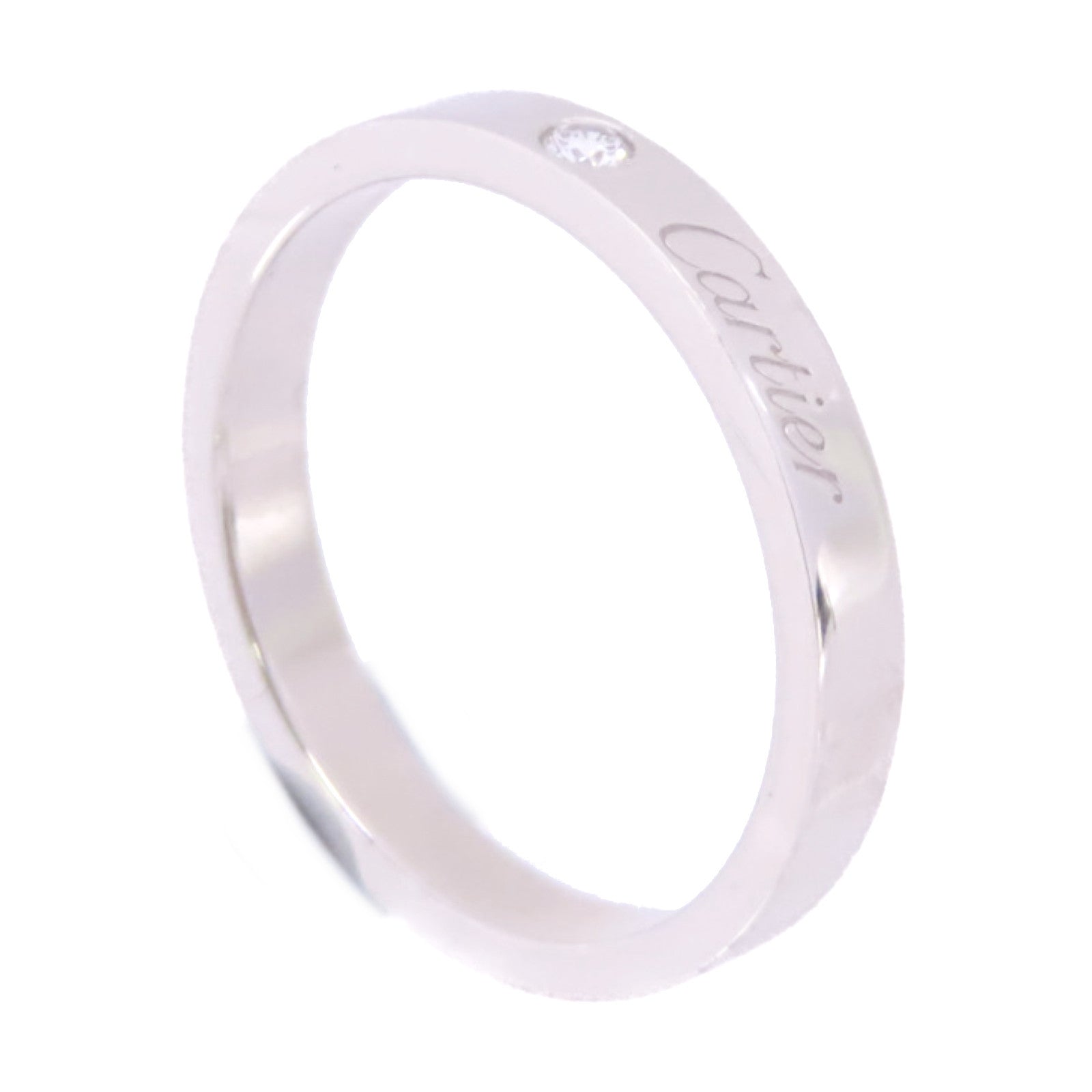 CARTIER PT900鉑金/鑽石Diamond Wedding Ring戒指#58/US#8.5