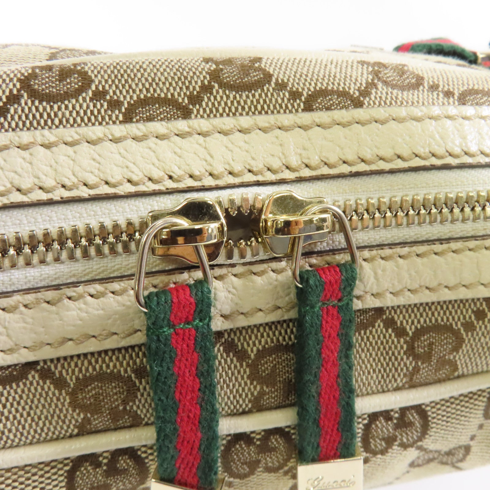 GUCCI 帆布Shoulder Bag金扣肩背袋啡色