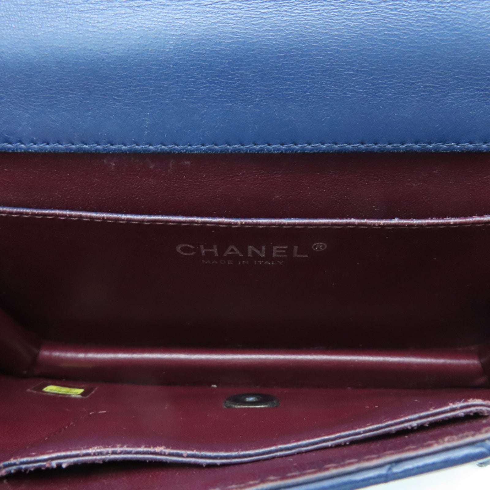 CHANEL 【清倉大減價】菱格羊皮皮革Chain Shoulder銀扣鏈帶肩背袋藍色