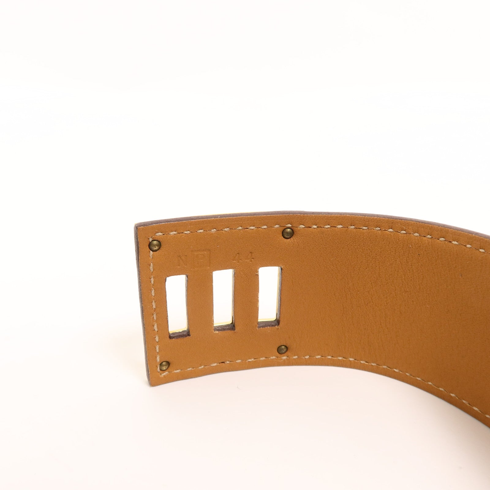 HERMES Doblis皮革Kelly Dog Bracelet手帶Alezan