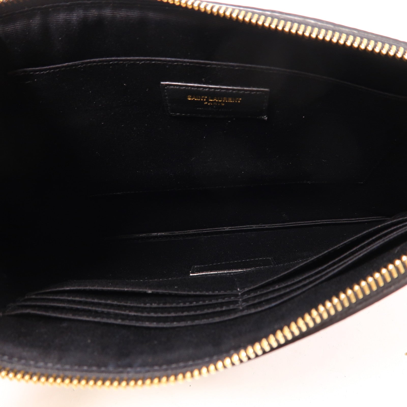 SAINT LAURENT 【激減優惠】牛皮皮革Clutch金扣手拿包