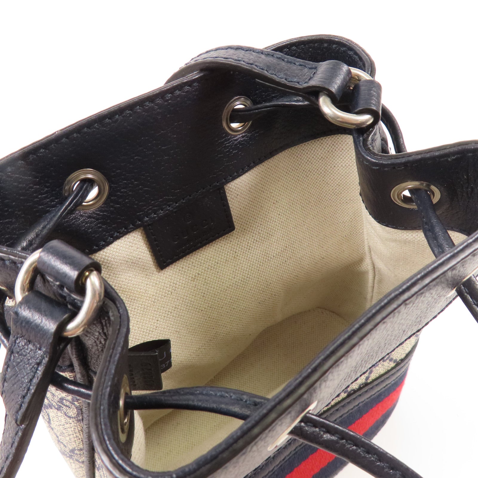 GUCCI 塗層帆布Ophidia銀扣肩背袋