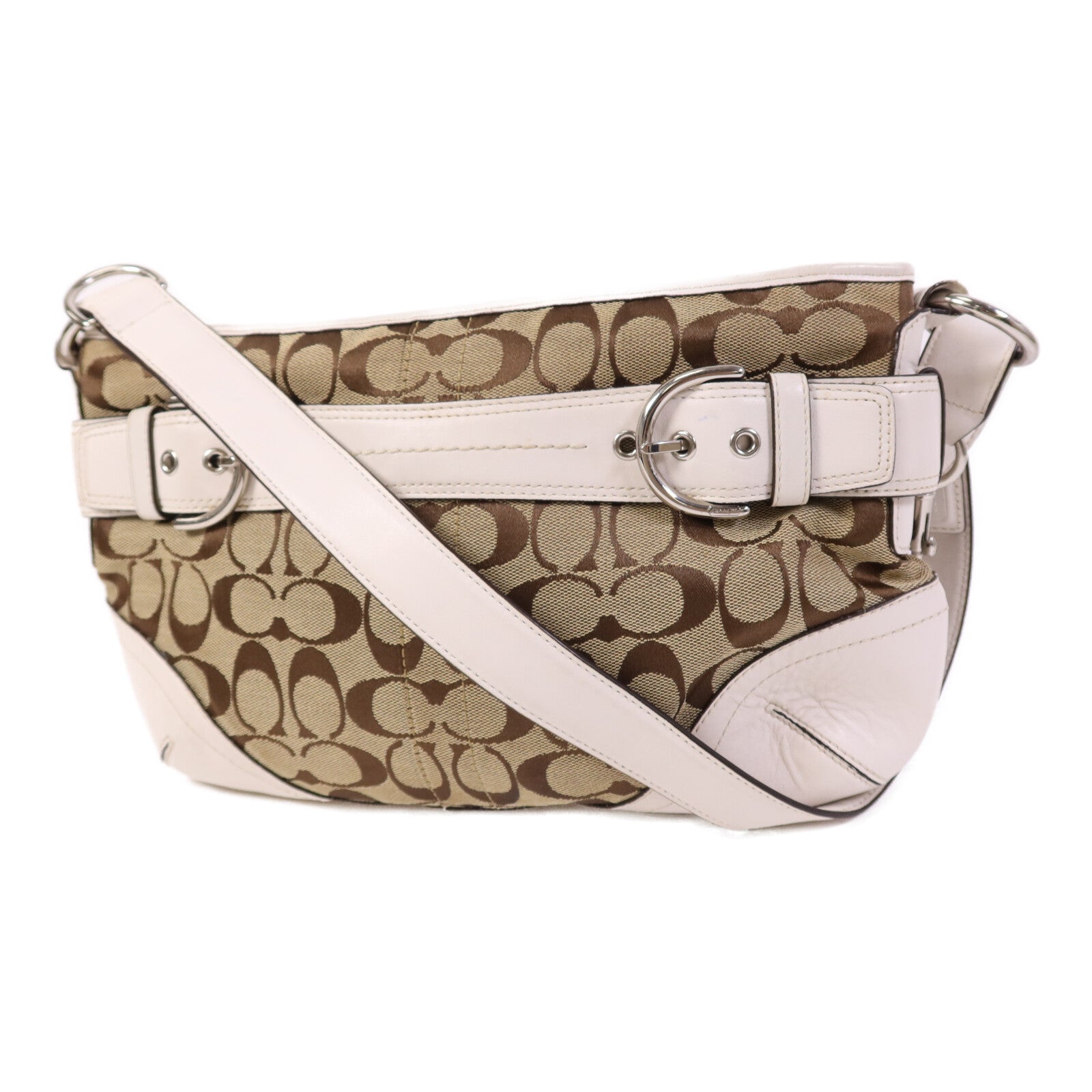 COACH 帆布Soho Hobo銀扣肩背袋