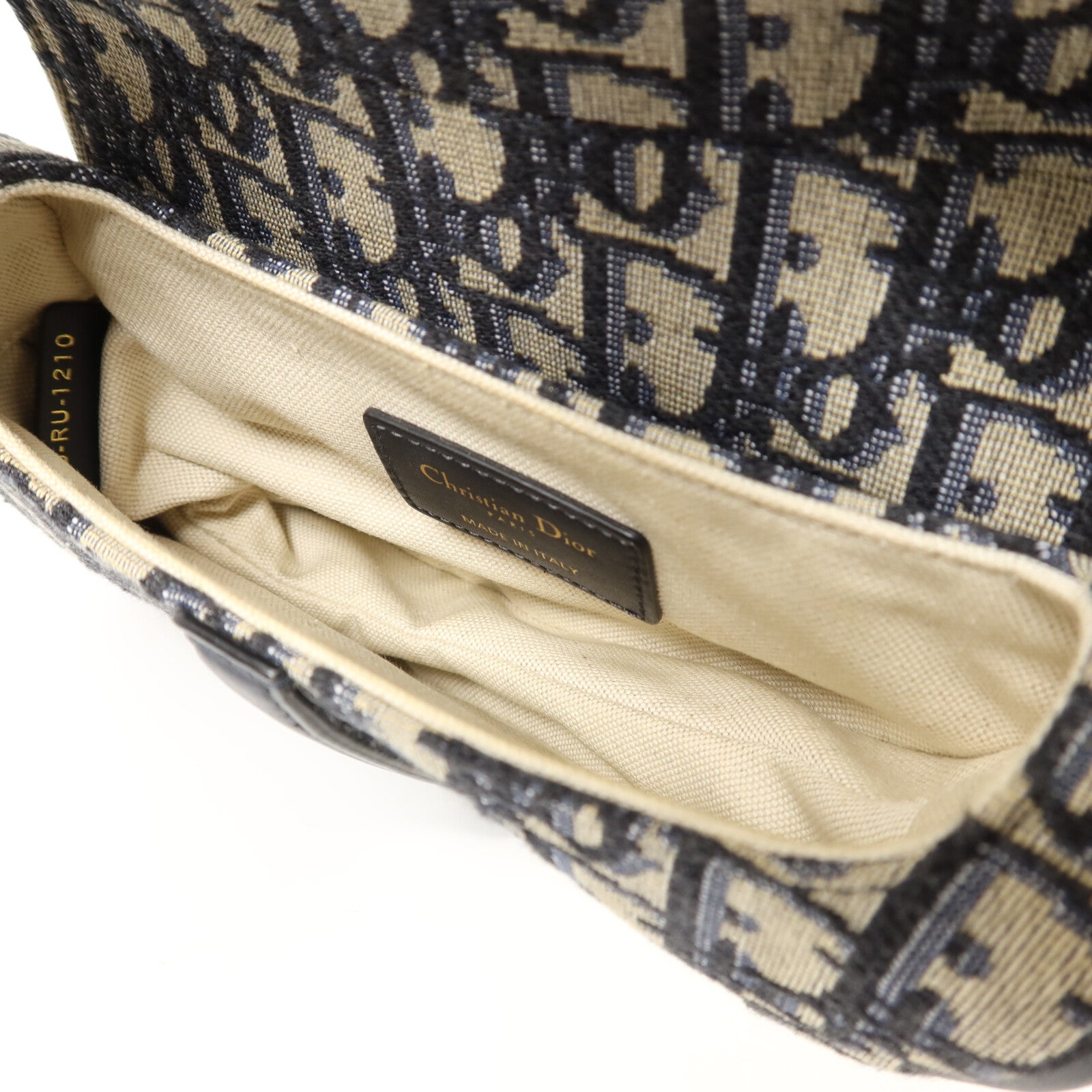 Dior 帆布Mini Saddle金扣肩背袋