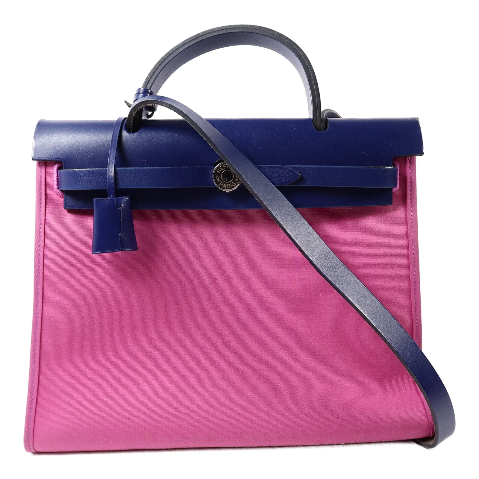 HERMES 帆布Herbag PM手挽肩背兩用袋Magnolia