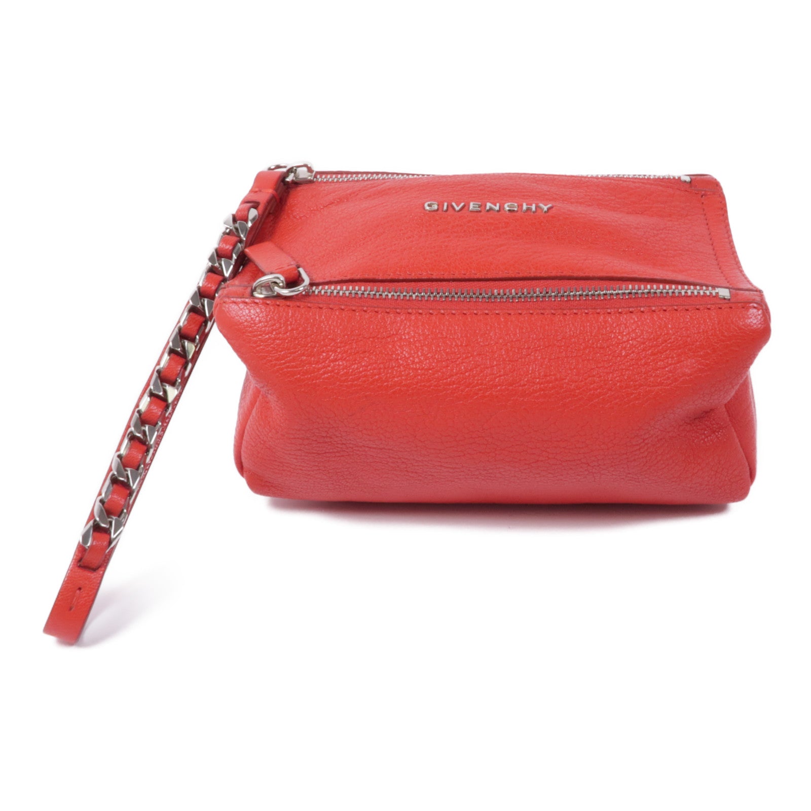 GIVENCHY 牛皮皮革Clutch Bag銀扣手拿包