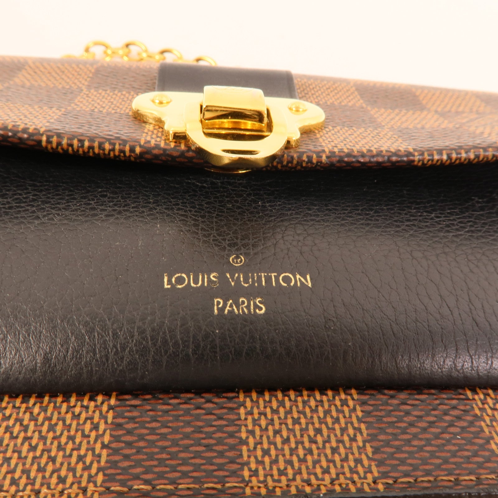 LOUIS VUITTON Damier Vavin PM金扣鏈帶肩背袋