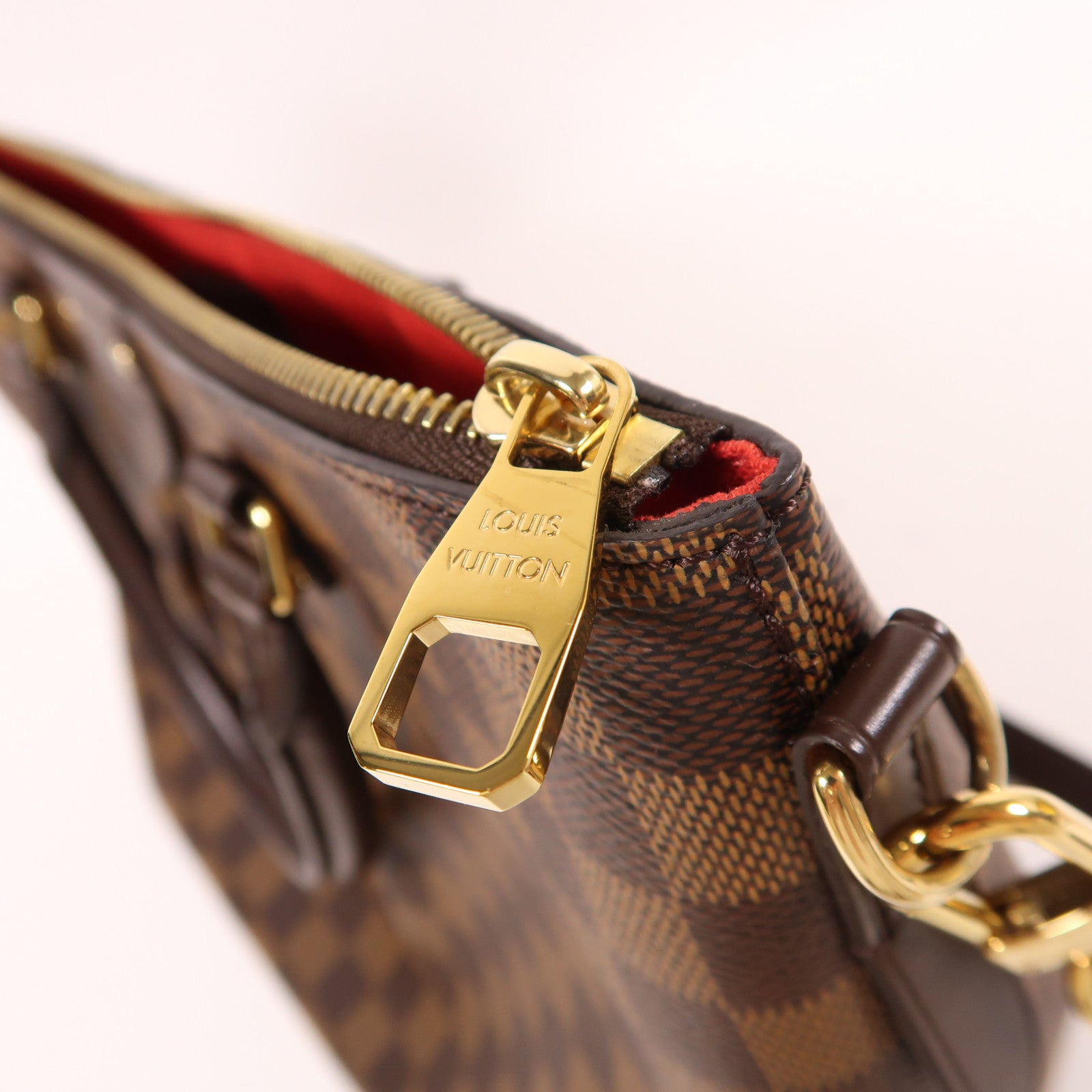 LOUIS VUITTON Damier Siena MM金扣手挽肩背兩用袋