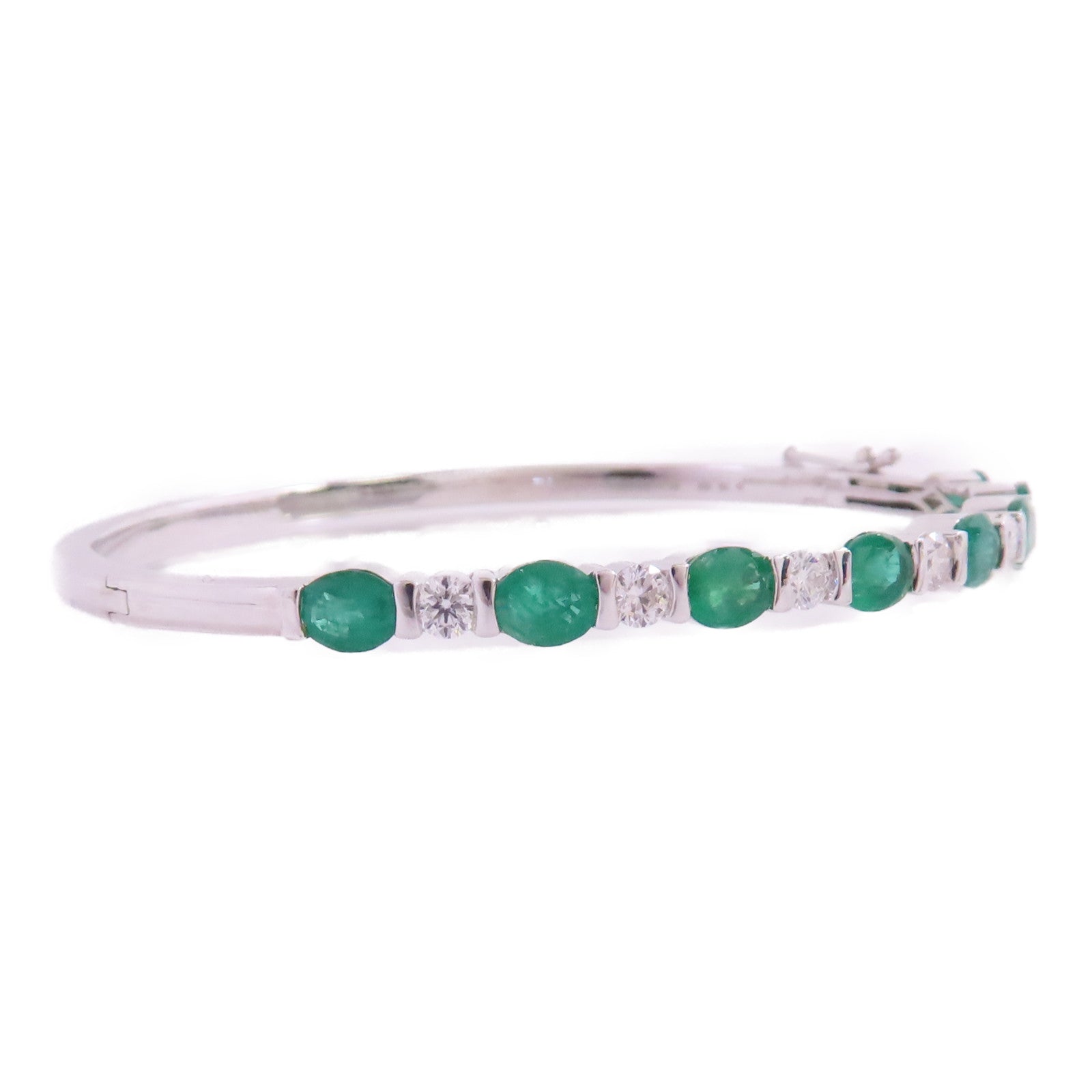 JEWELRY 18K白金/綠寶石/鑽石Emerald Diamond Bangle手鐲