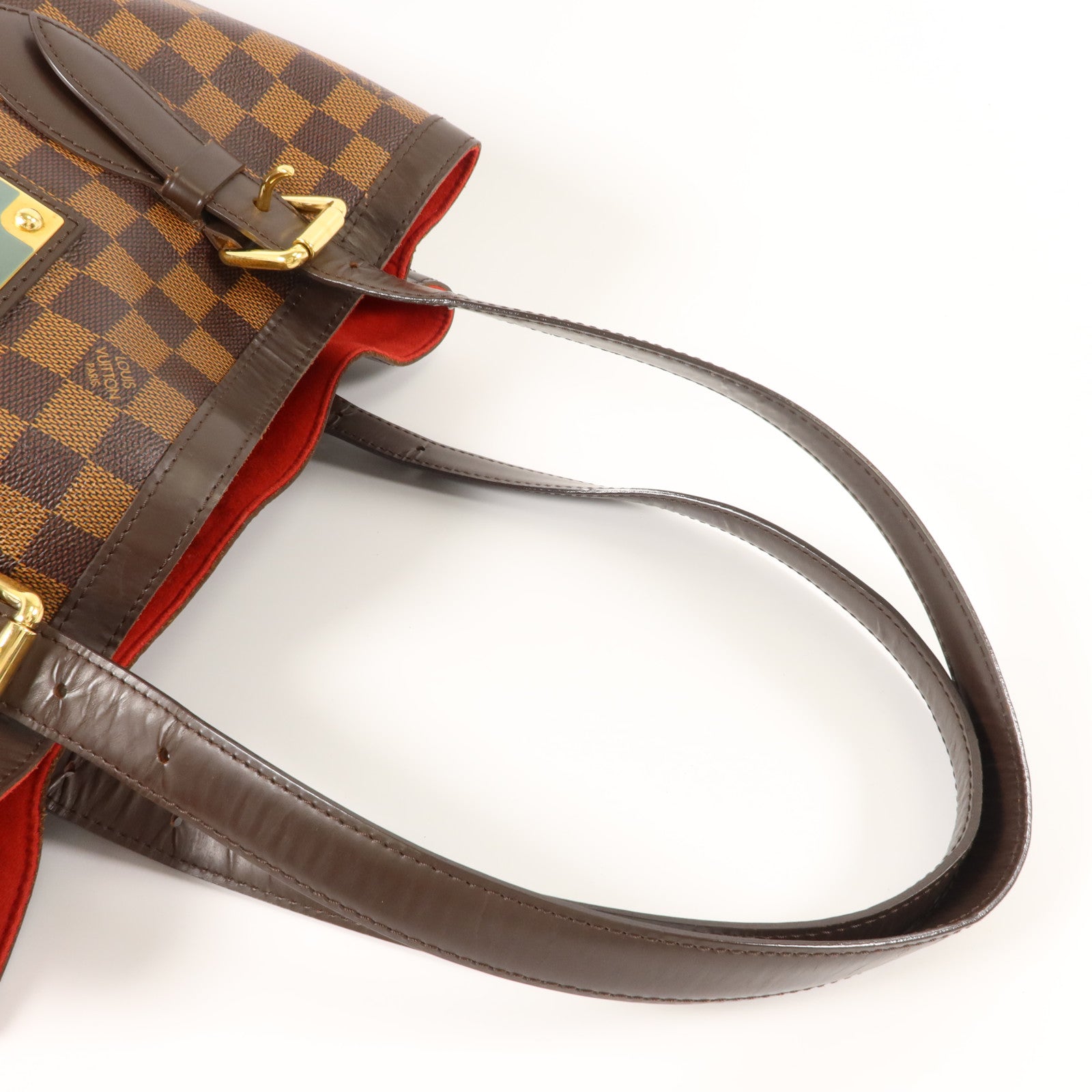 LOUIS VUITTON Damier Hampstead MM金扣手挽袋