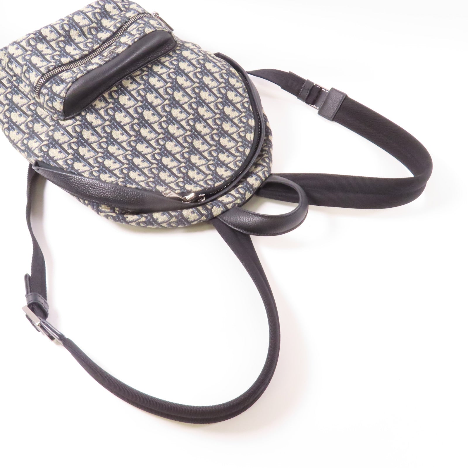 Dior 帆布Rider Backpack銀扣背包藍色