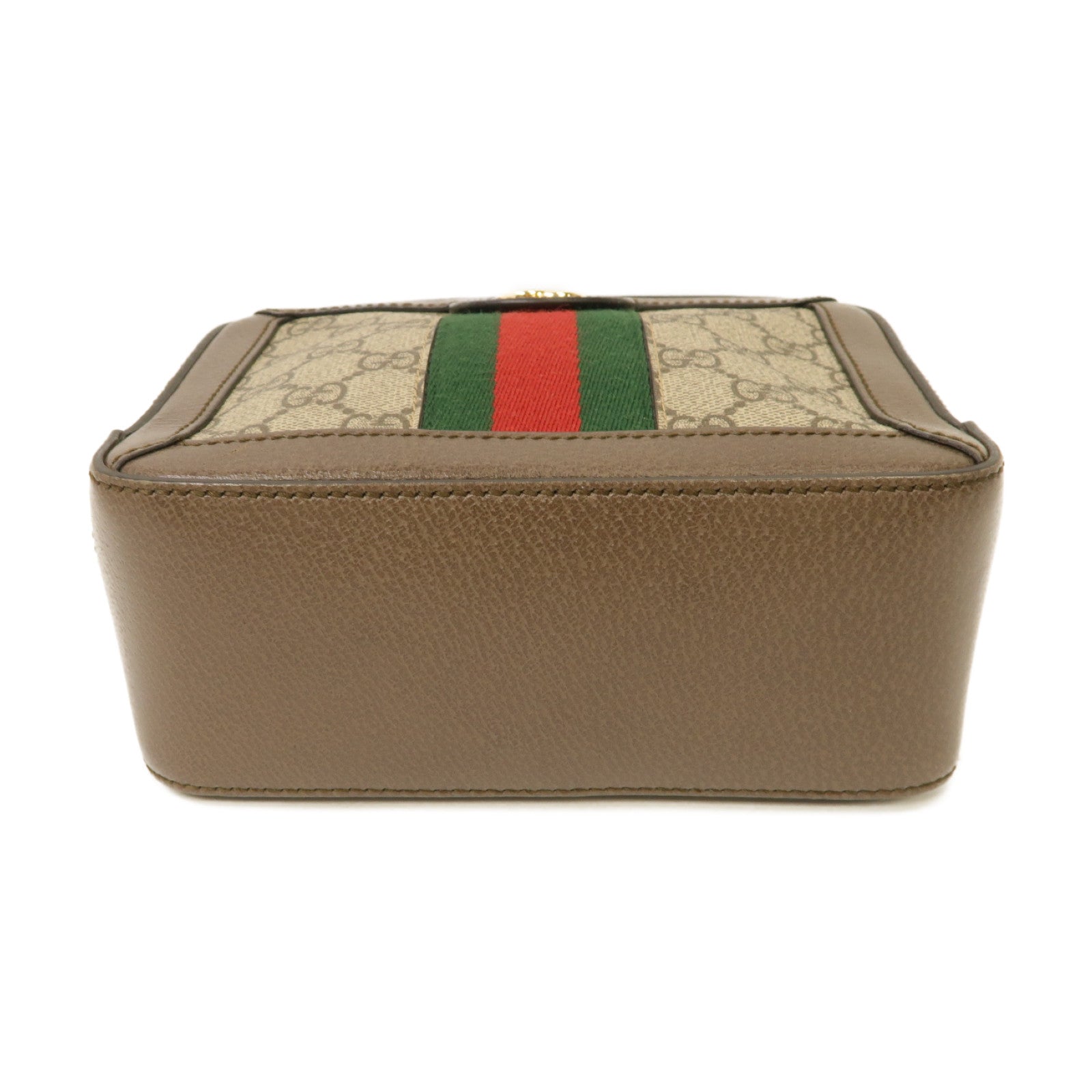 GUCCI 塗層帆布Ophidia GG Mini金扣肩背袋棕色