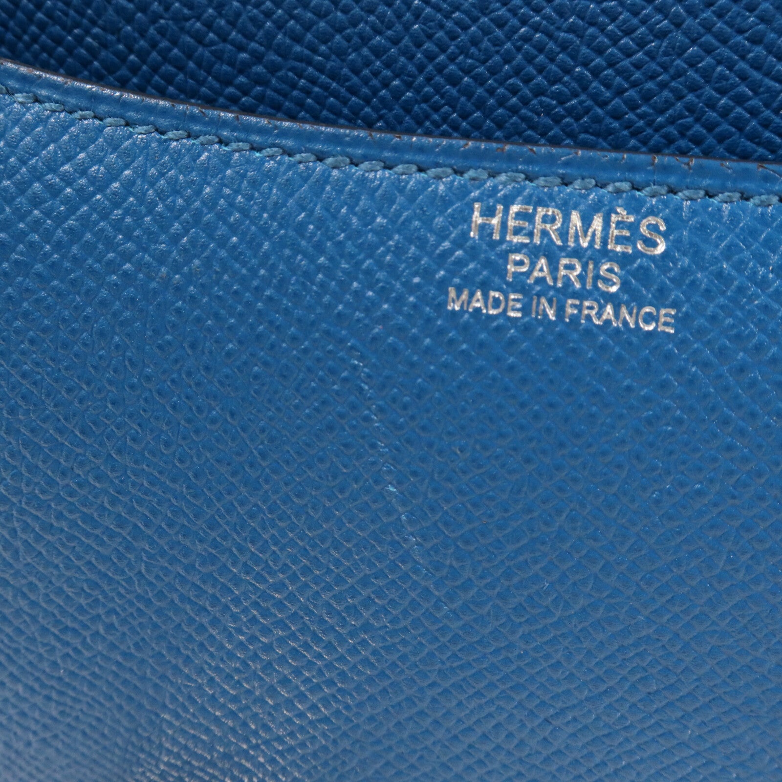 HERMES Epsom皮革Constance 24肩背袋Bleu Izmir