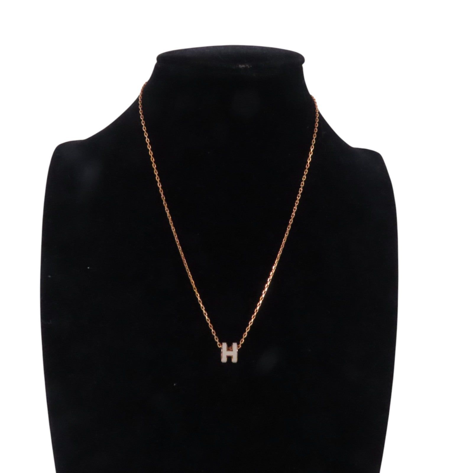 HERMES 金屬/琺瑯Mini Pop-H Necklace金扣項鏈