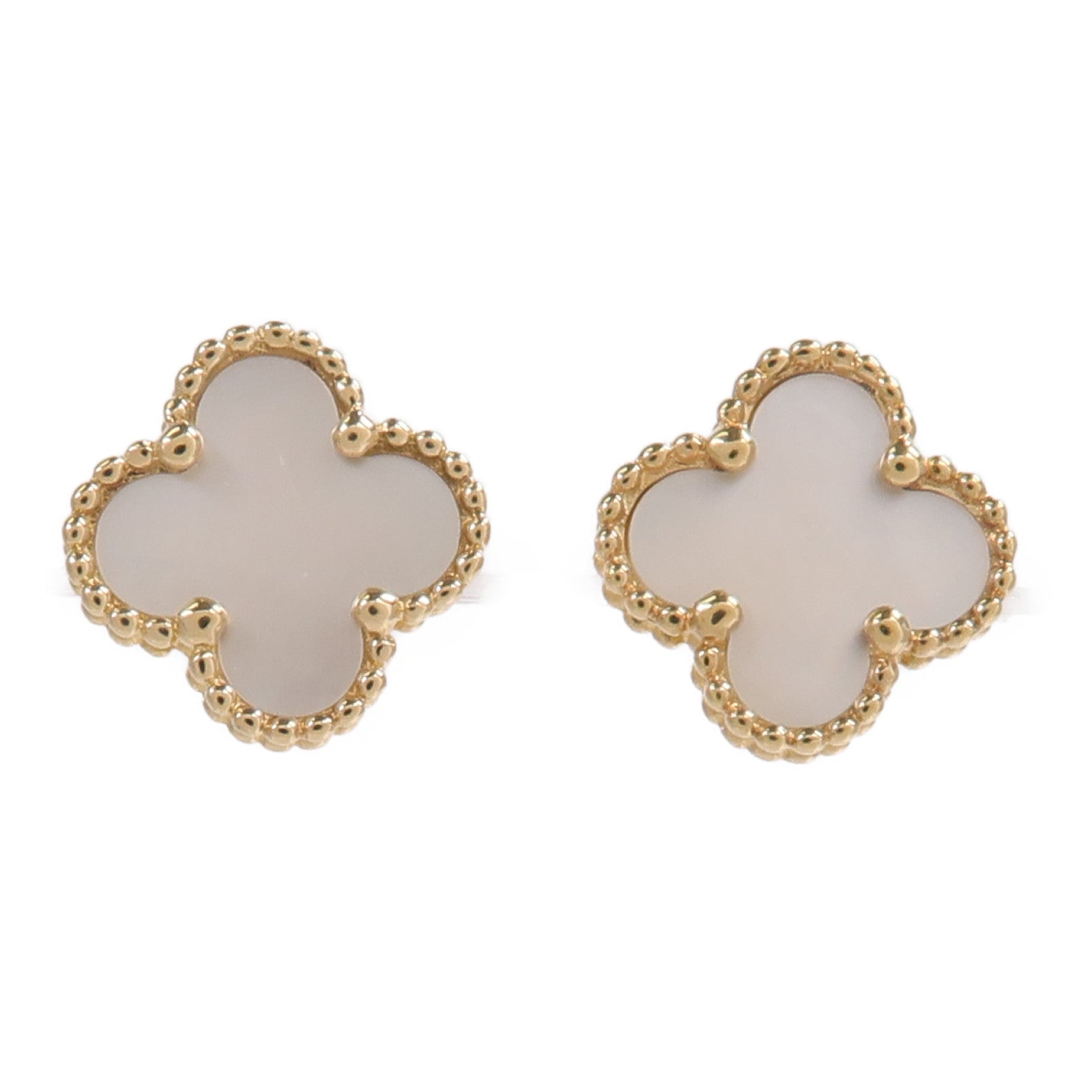 Van Cleef & Arpels 18K黃金Sweet Alhambra Earrings珍珠母貝耳環
