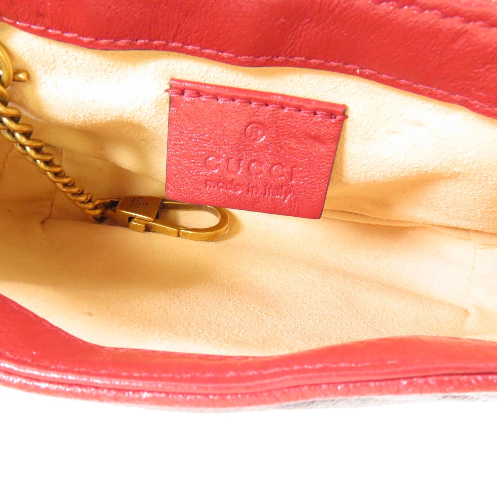 GUCCI 牛皮皮革Shoulder Bag金扣鏈帶肩背袋