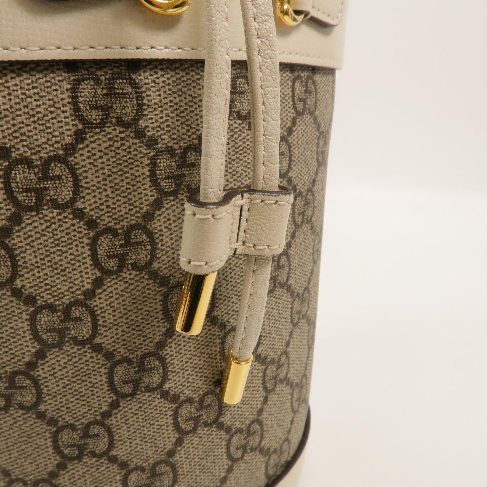 GUCCI 塗層帆布Horsebit 1955 Small Bucket肩背袋
