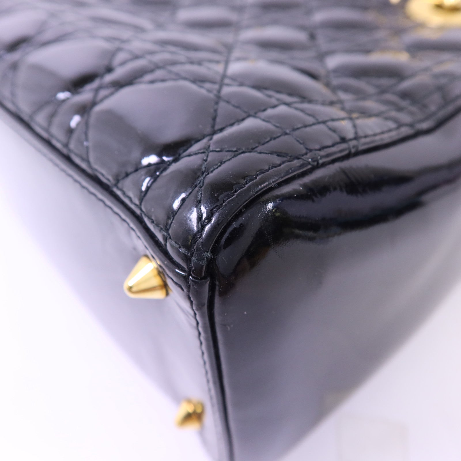 Dior 漆皮皮革Lady Dior金扣手挽肩背兩用袋