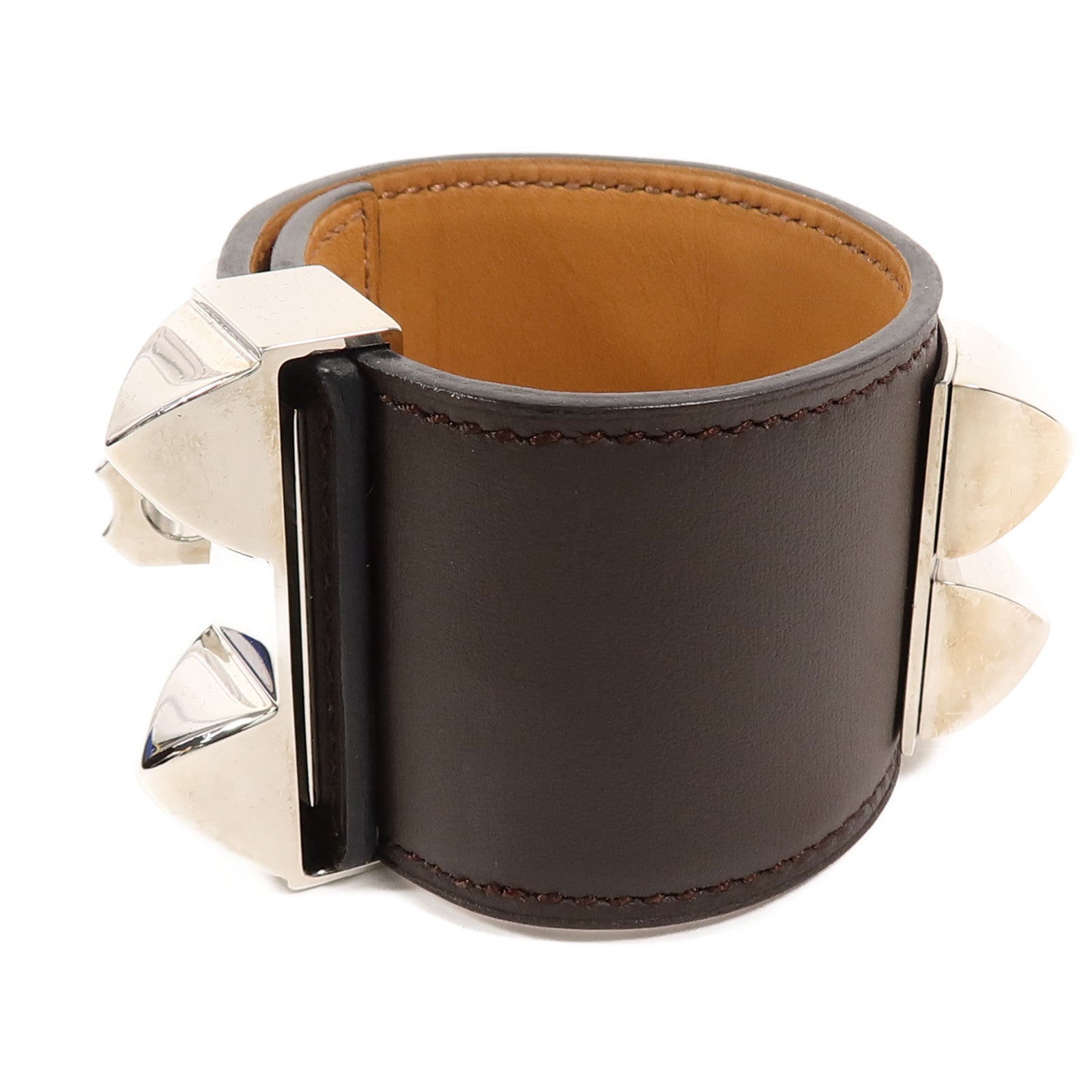 HERMES Swift皮革Collier De Chien Bracelet手帶Ebene