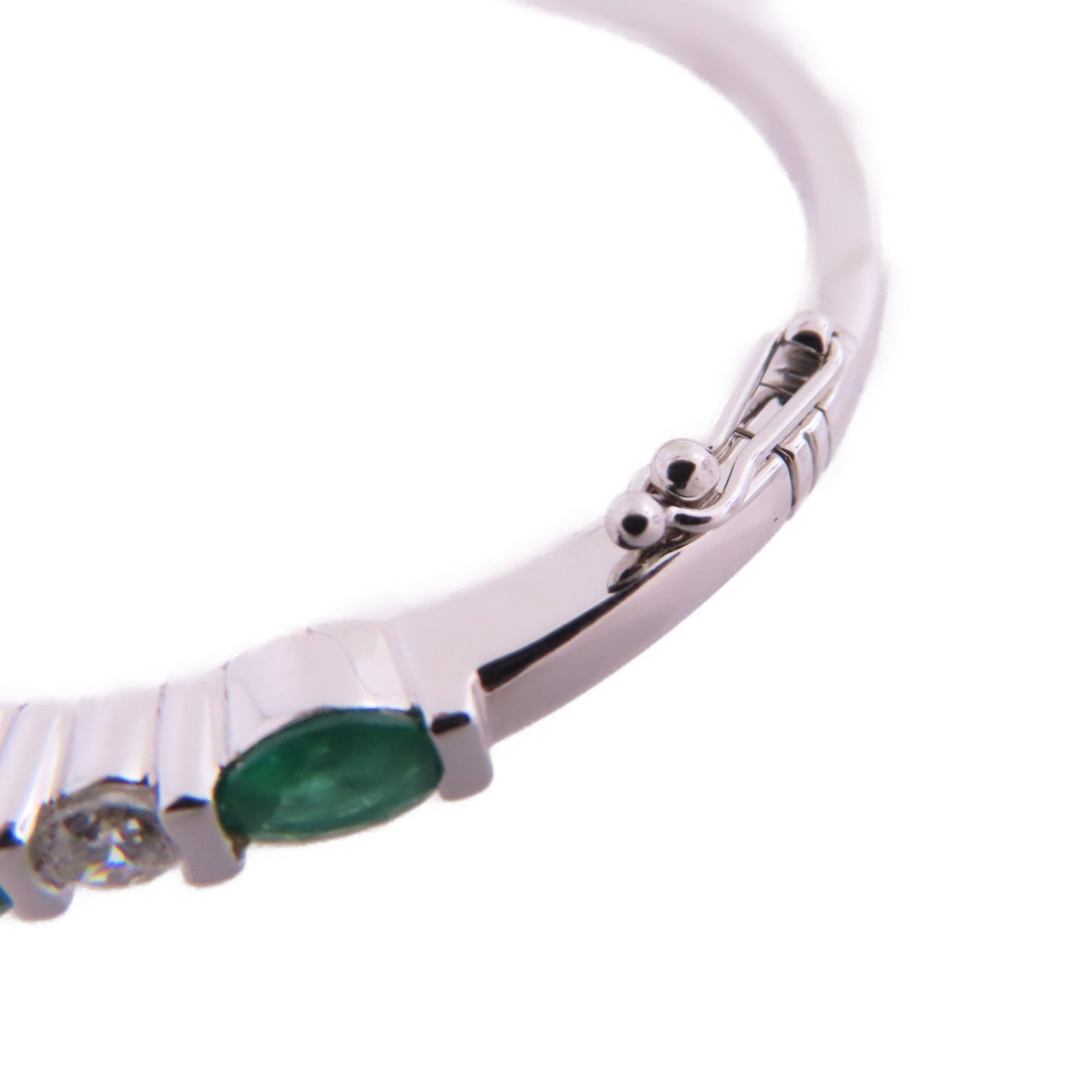JEWELRY 18K白金/綠寶石/鑽石Emerald Diamond Bangle手鐲