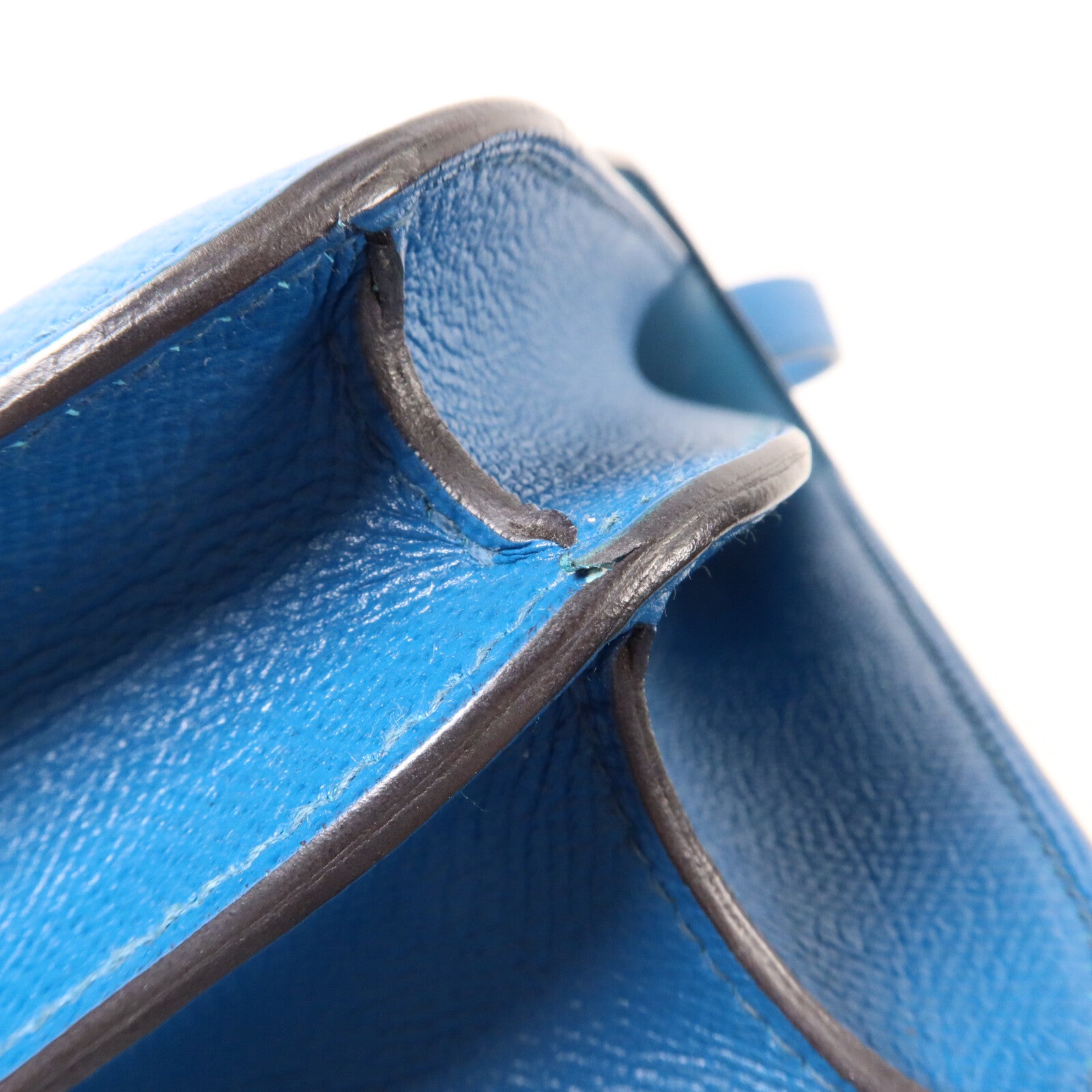 HERMES Epsom皮革Constance 24肩背袋Bleu Izmir