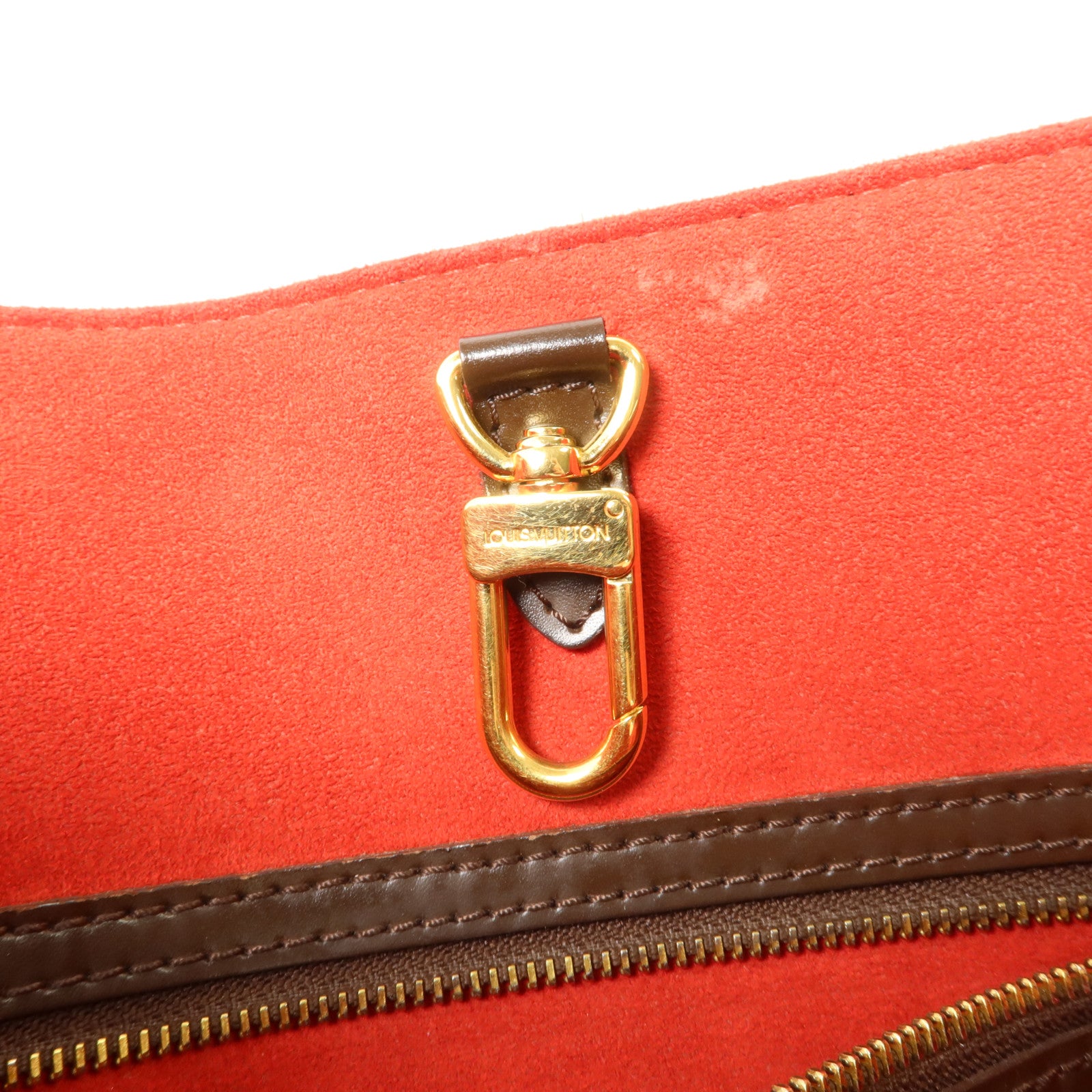 LOUIS VUITTON Damier Hampstead MM金扣手挽袋