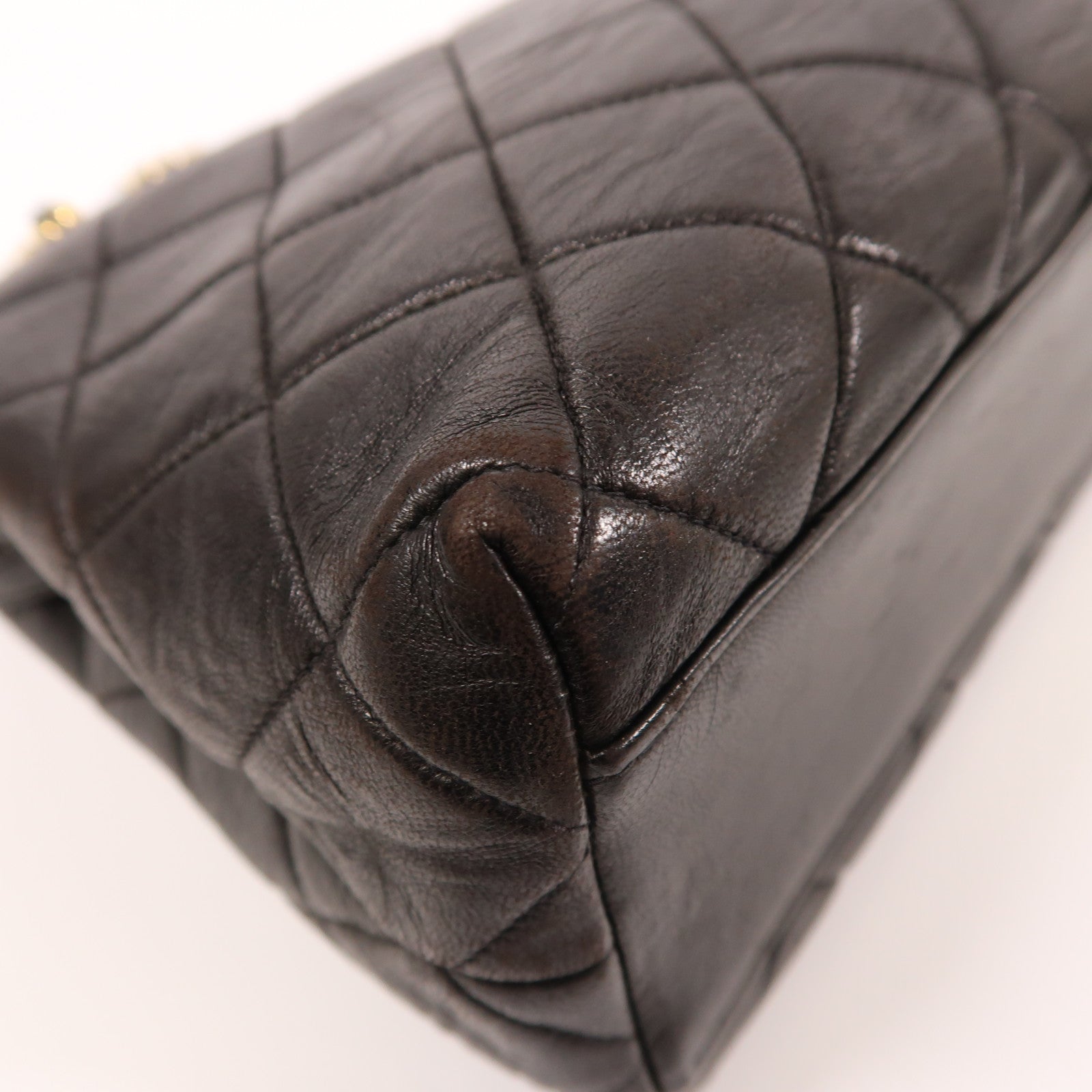 CHANEL 羊皮皮革Vintage Chain Shoulder金扣鏈帶肩背袋