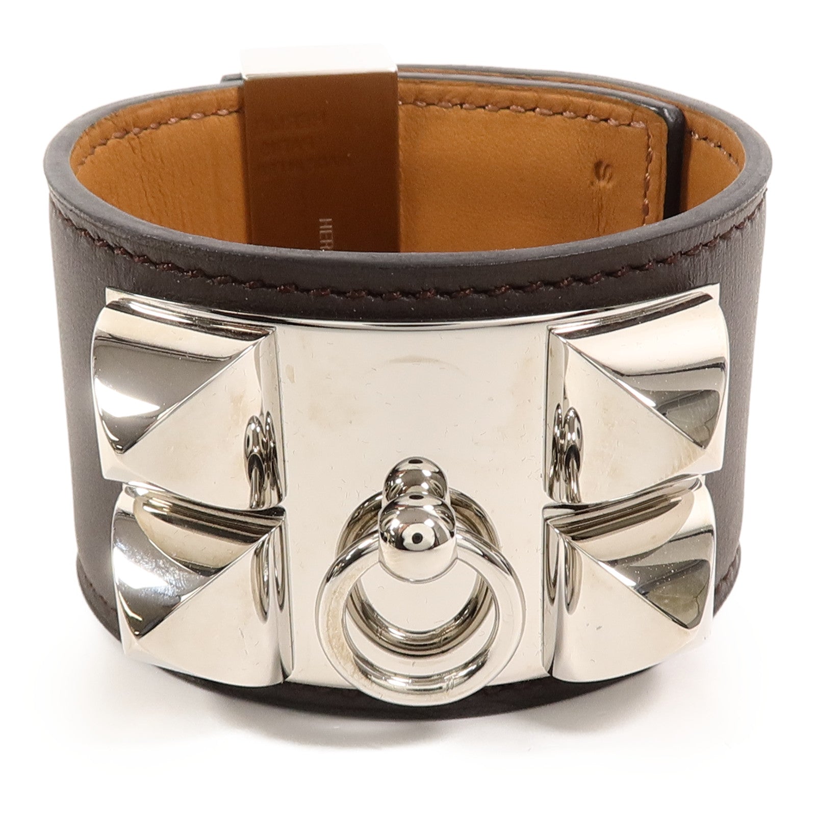 HERMES Swift皮革Collier De Chien Bracelet手帶Ebene