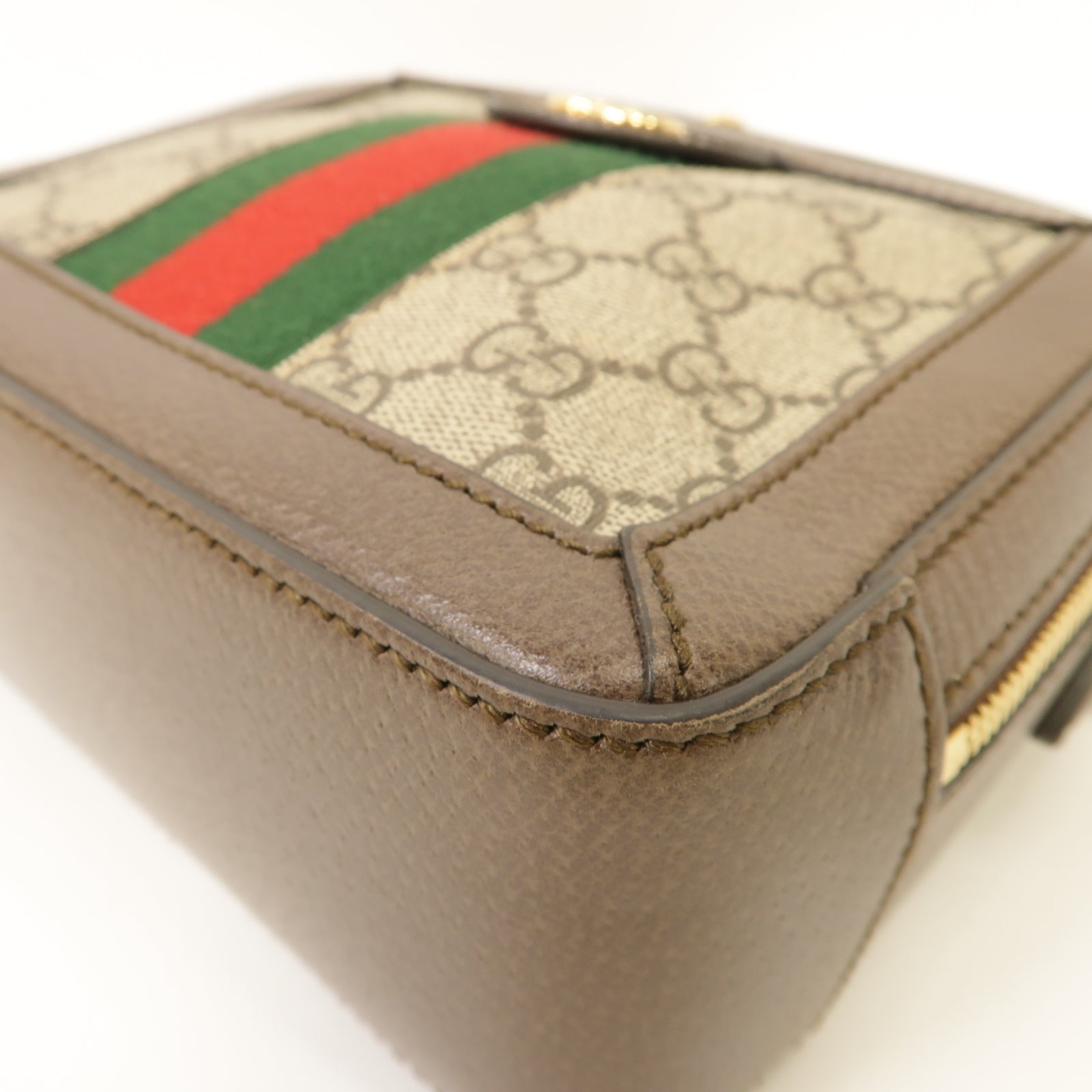 GUCCI 塗層帆布Ophidia GG Mini金扣肩背袋棕色