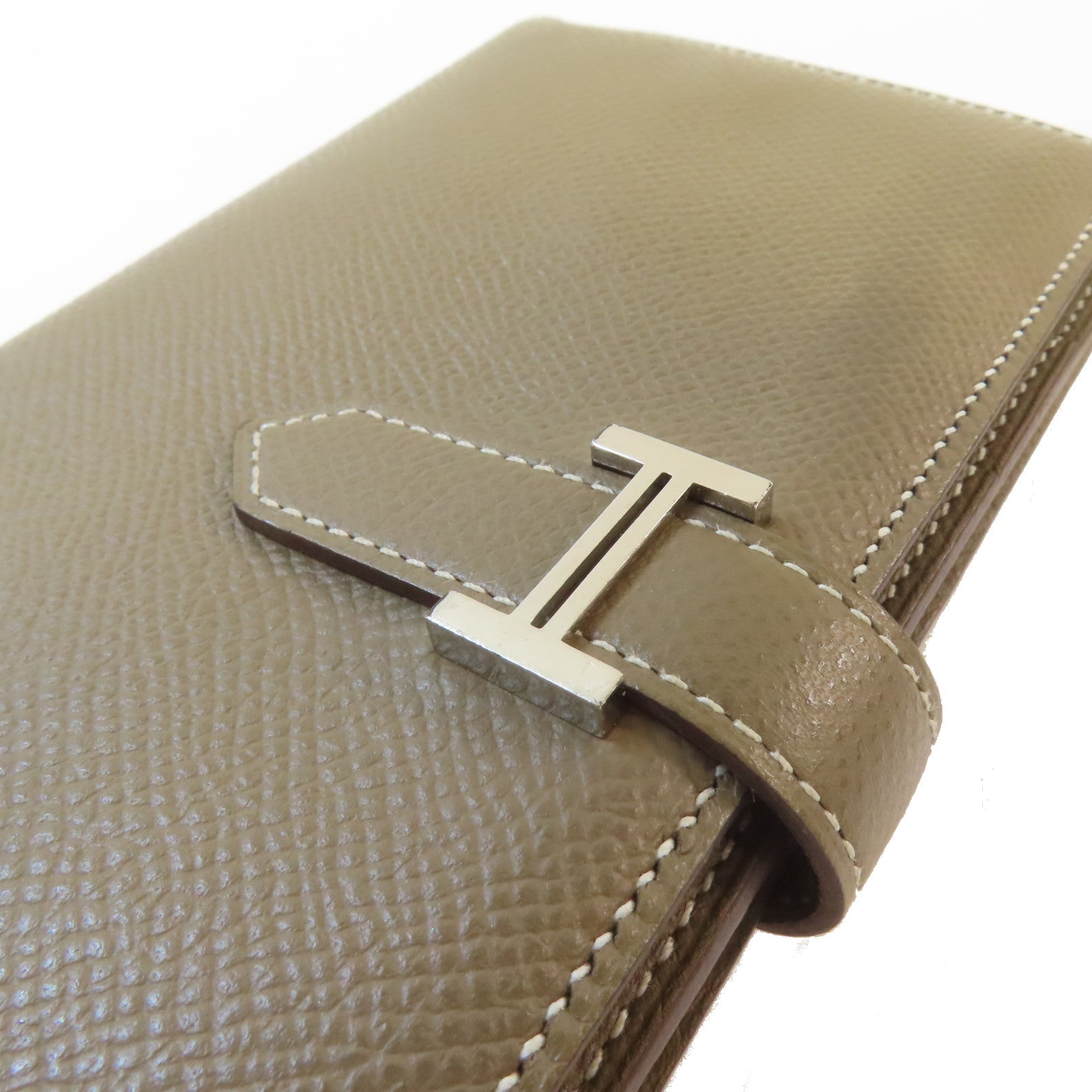 HERMES Epsom皮革Bearn Long Wallet銀扣長錢包啡色