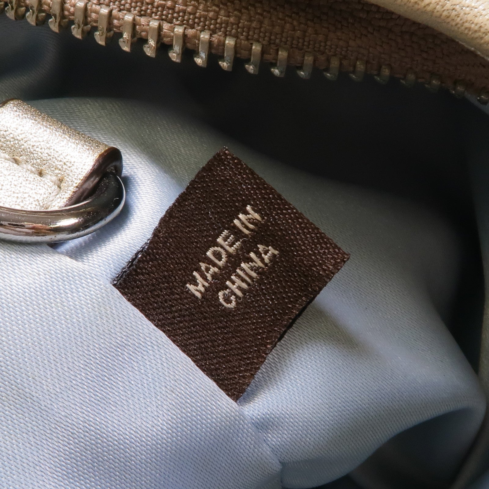 COACH 皮革/帆布Shoulder Bag銀扣肩背袋