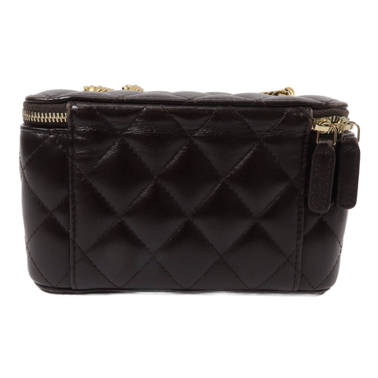 CHANEL 羊皮皮革Vanity Case鏈帶肩背袋
