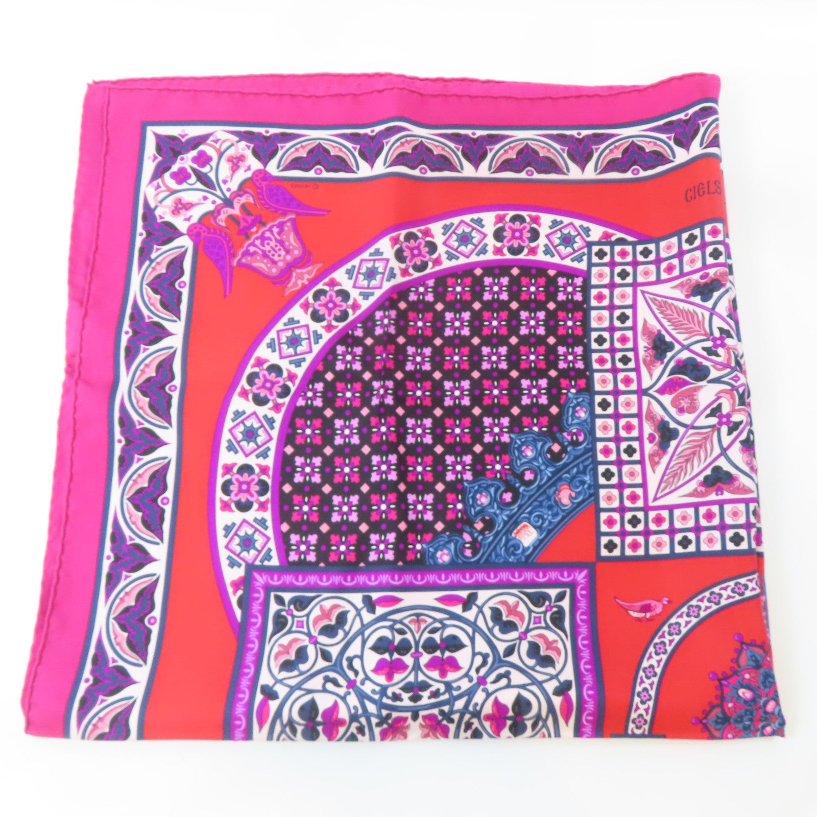 HERMES 絲質Scarf絲巾紅色/多色