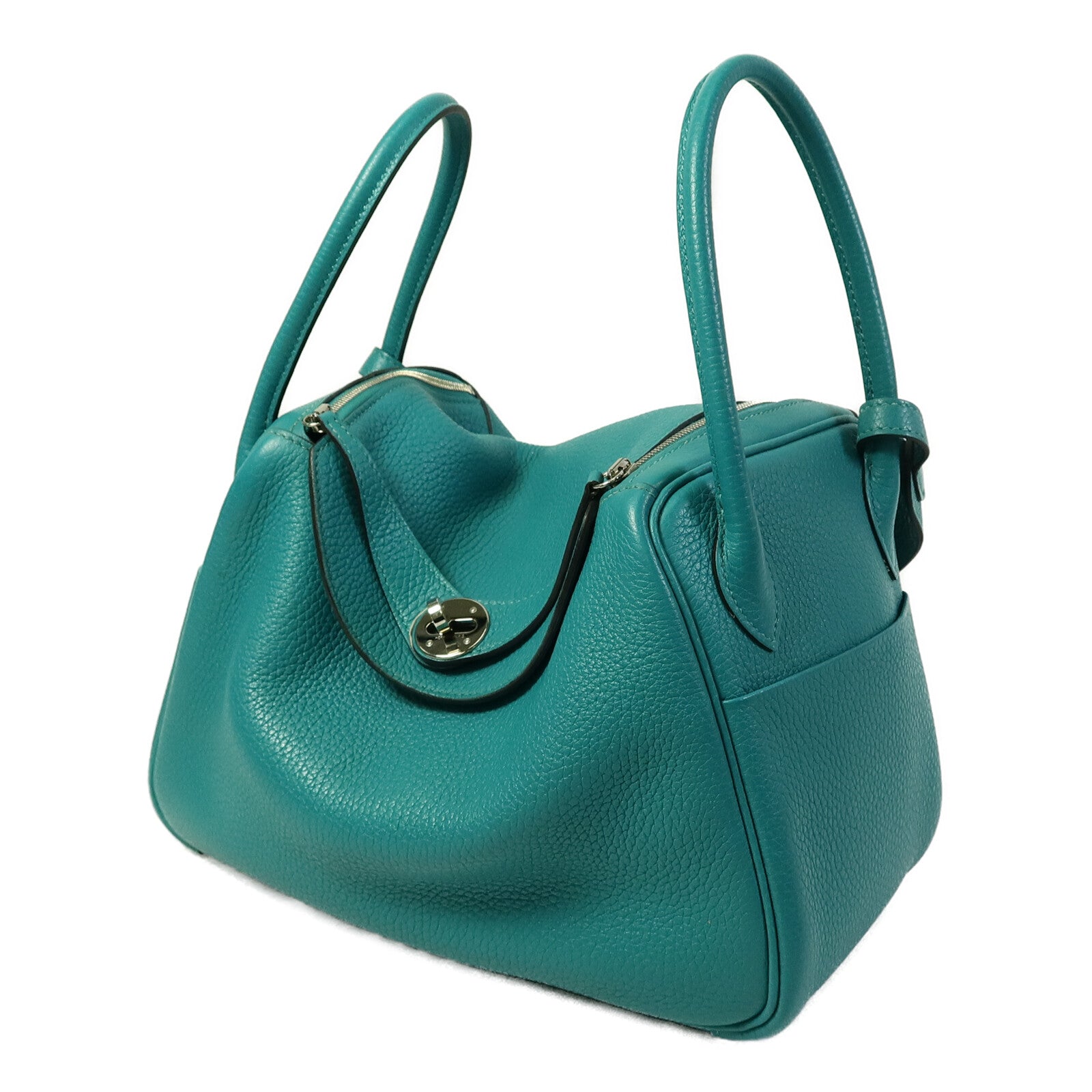 HERMES 皮革Lindy 26手挽肩背兩用袋Bleu Paon