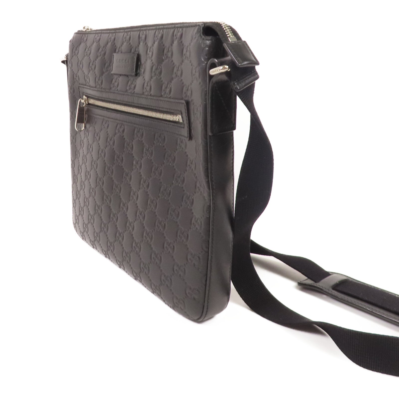 GUCCI GG SHW Shoulder Bag Calfskin Leather 406408 Black