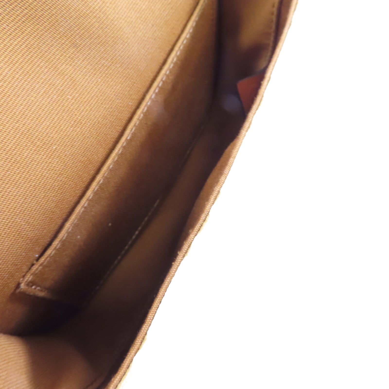 CELINE Triomphe帆布/牛皮皮革Mini Besace Shoulder Bag金扣肩背袋米白色