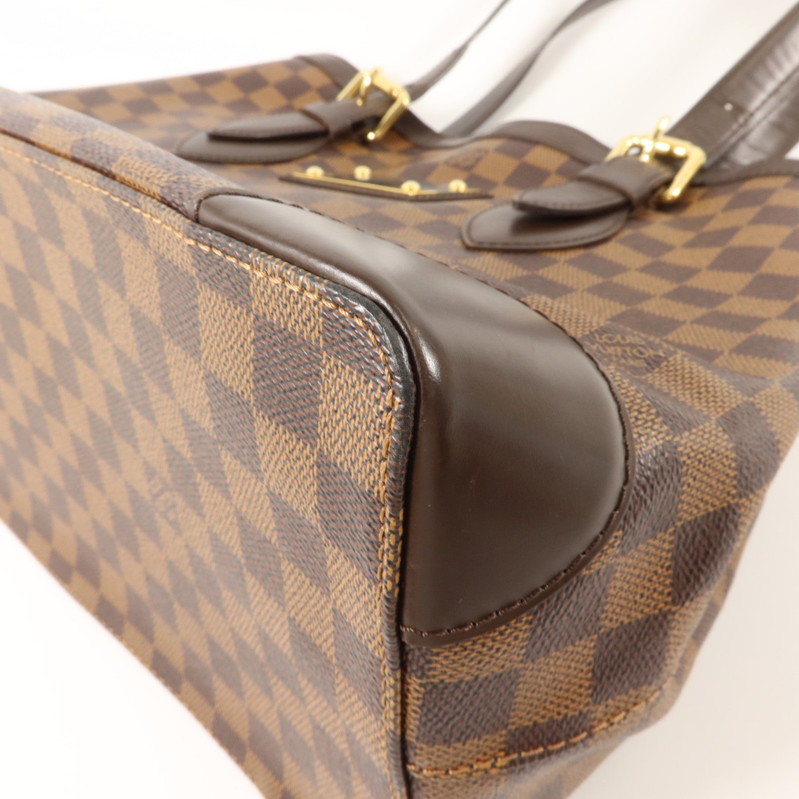 LOUIS VUITTON Damier Hampstead MM金扣手挽袋