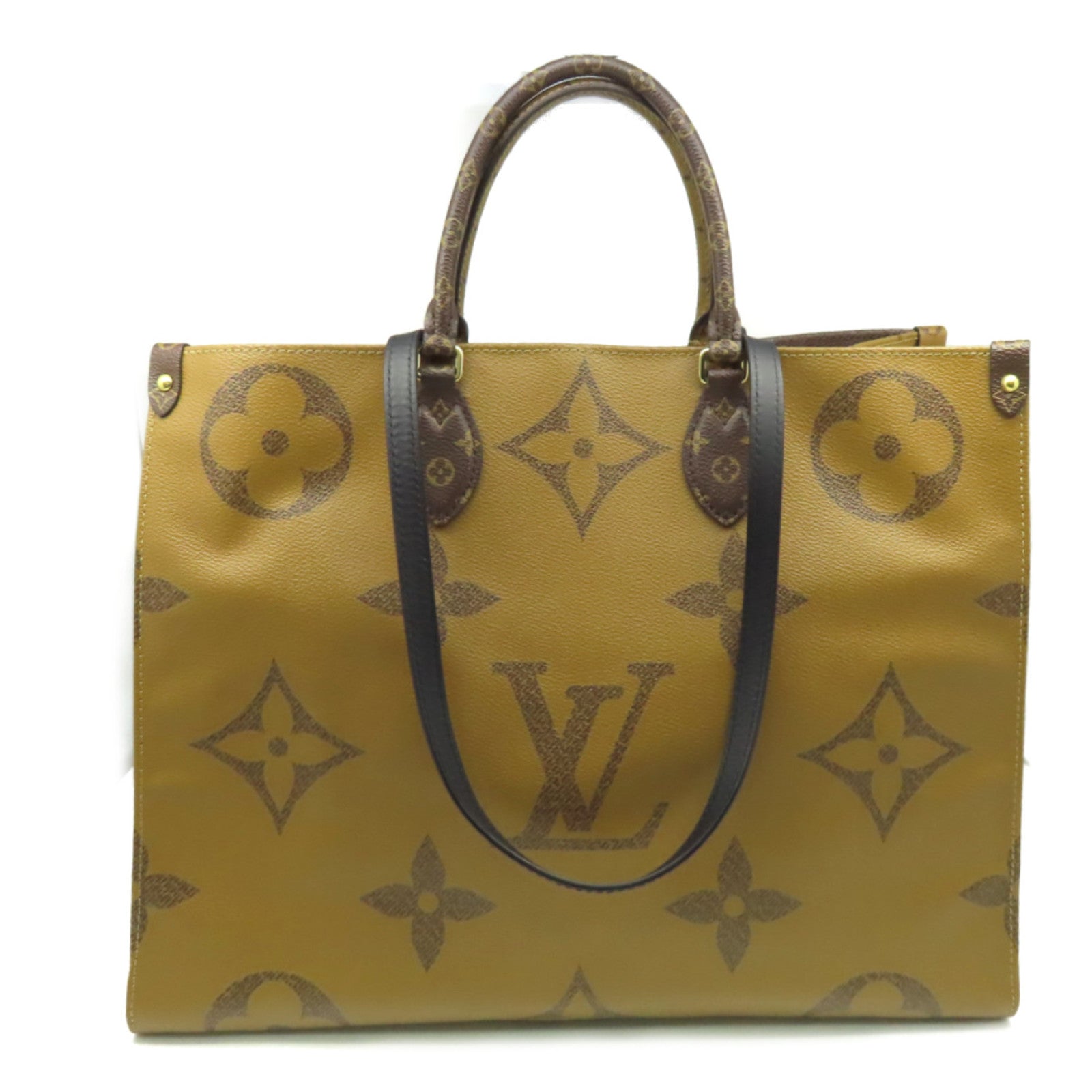 LOUIS VUITTON 【激減優惠】Monogram On The Go 2Way Tote Bag金扣手挽肩背兩用袋啡色
