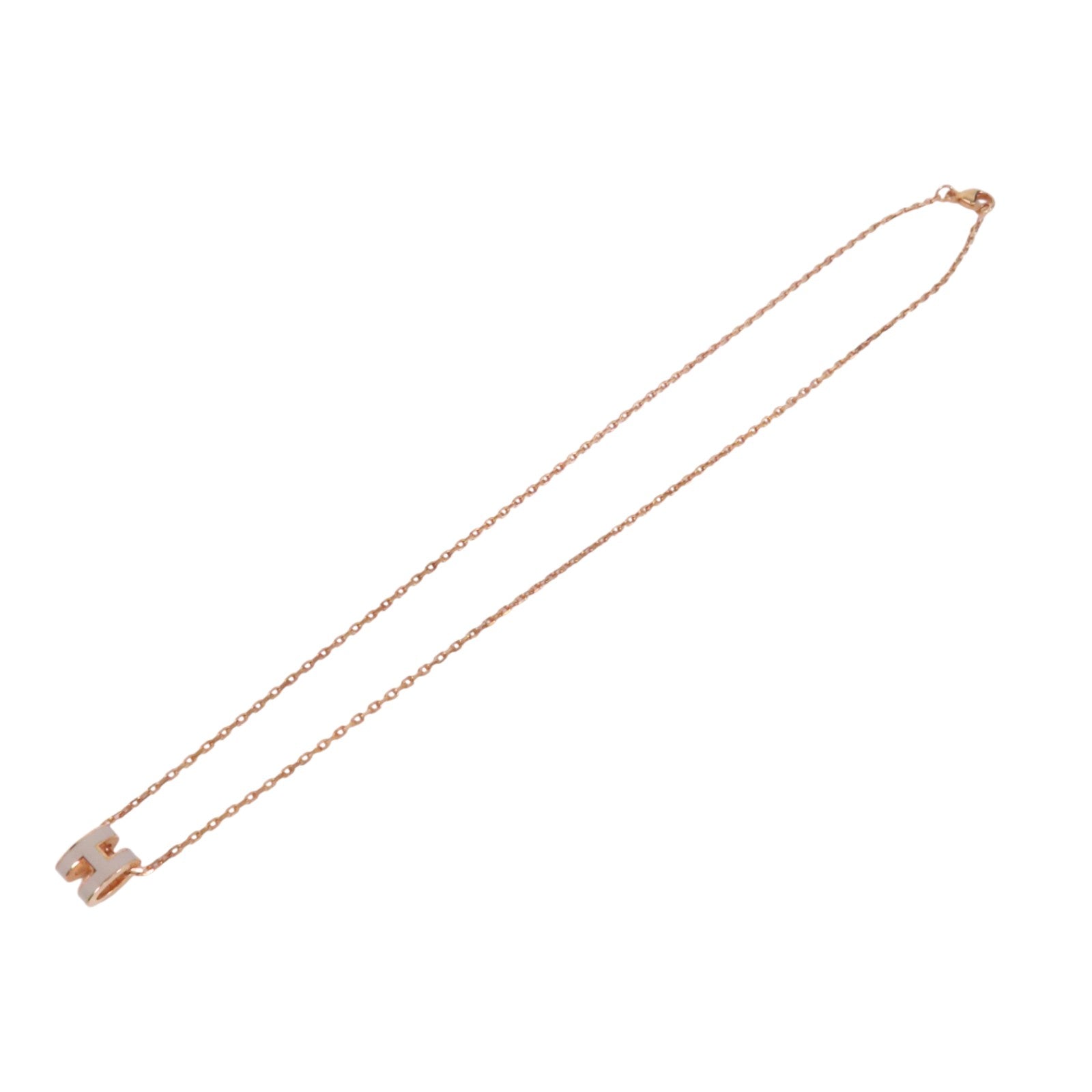 HERMES 金屬/琺瑯Mini Pop-H Necklace金扣項鏈