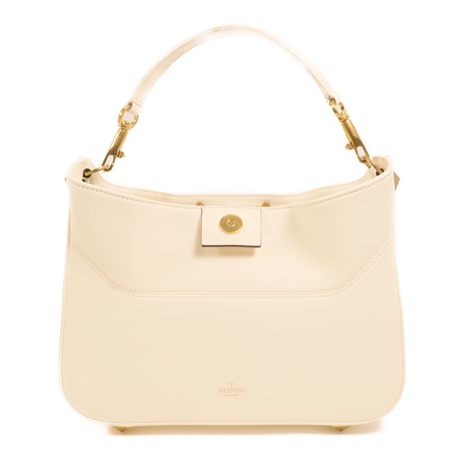 Valentino 牛皮皮革Stud Sign V Logo Bag金扣手挽肩背兩用袋