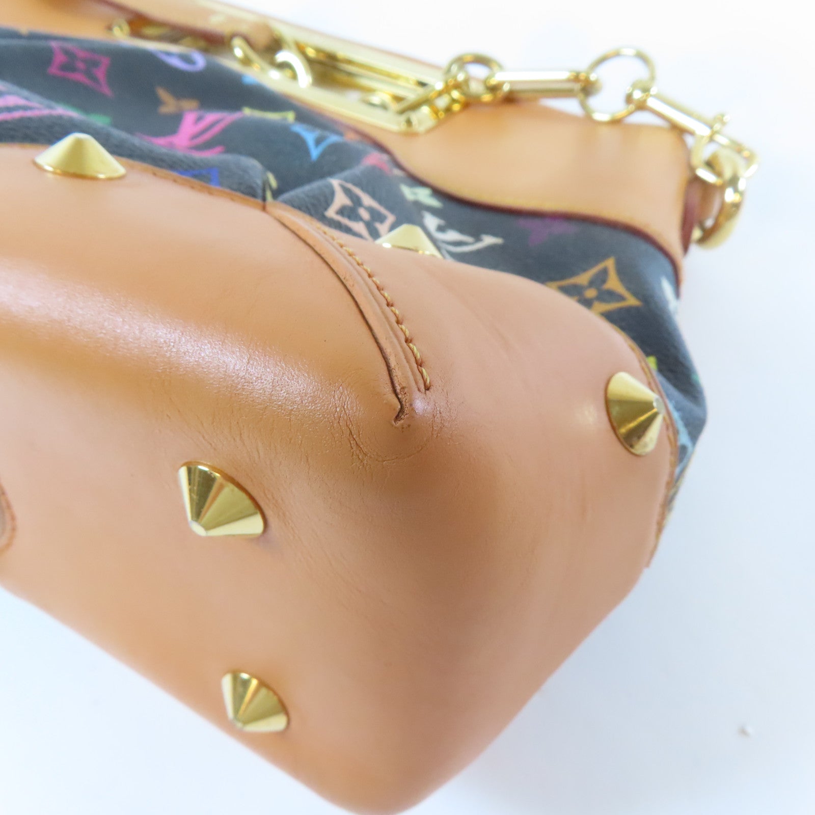 LOUIS VUITTON Monogram Multicolore Judy MM金扣手挽肩背兩用袋黑色/啡色