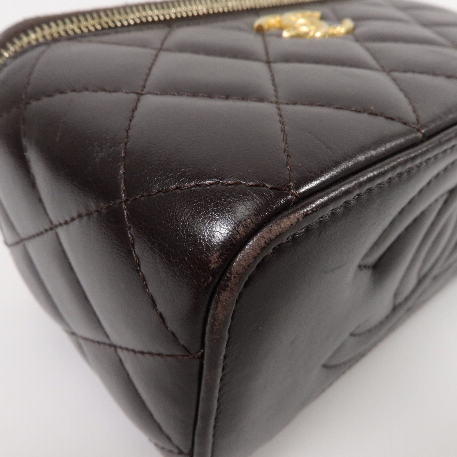 CHANEL 羊皮皮革Vanity Case鏈帶肩背袋