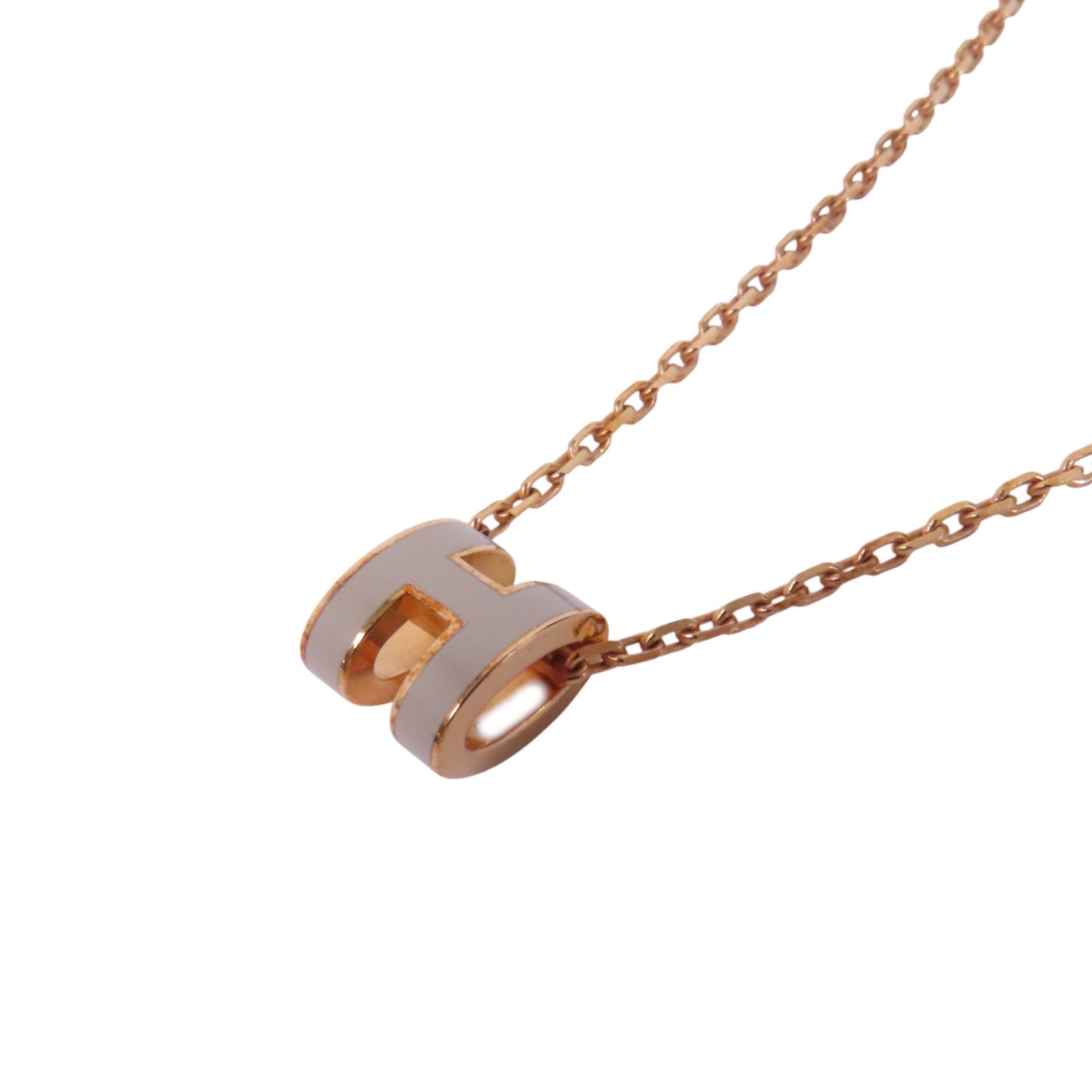 HERMES 金屬/琺瑯Mini Pop-H Necklace金扣項鏈