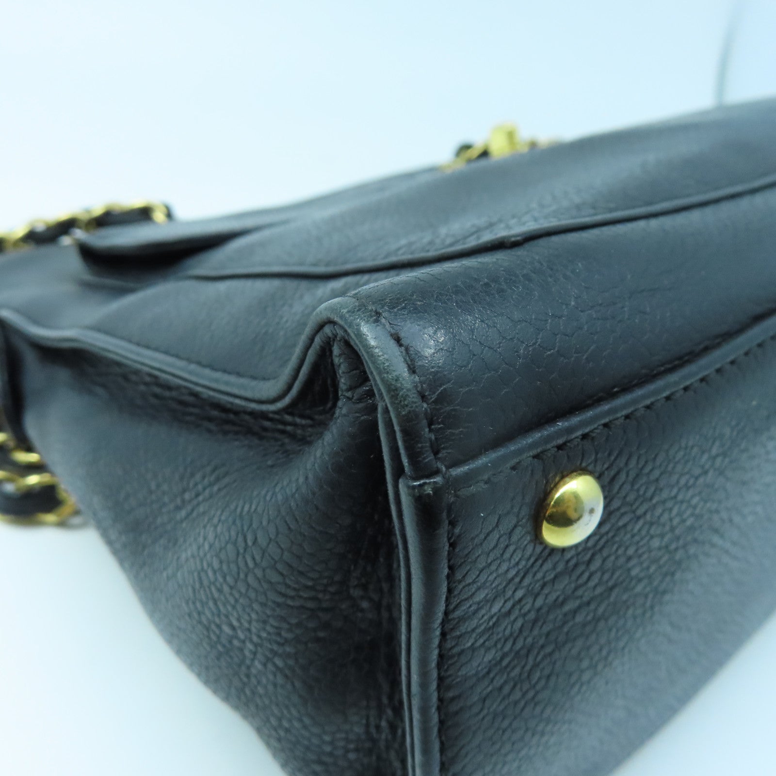 CHANEL 【激減優惠】牛皮皮革Shoulder Tote金扣鏈帶肩背袋黑色