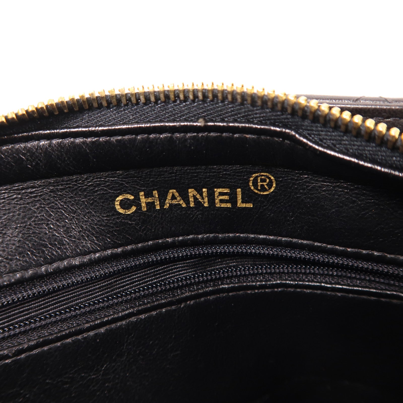 CHANEL 羊皮皮革Vintage Chain Shoulder金扣鏈帶肩背袋