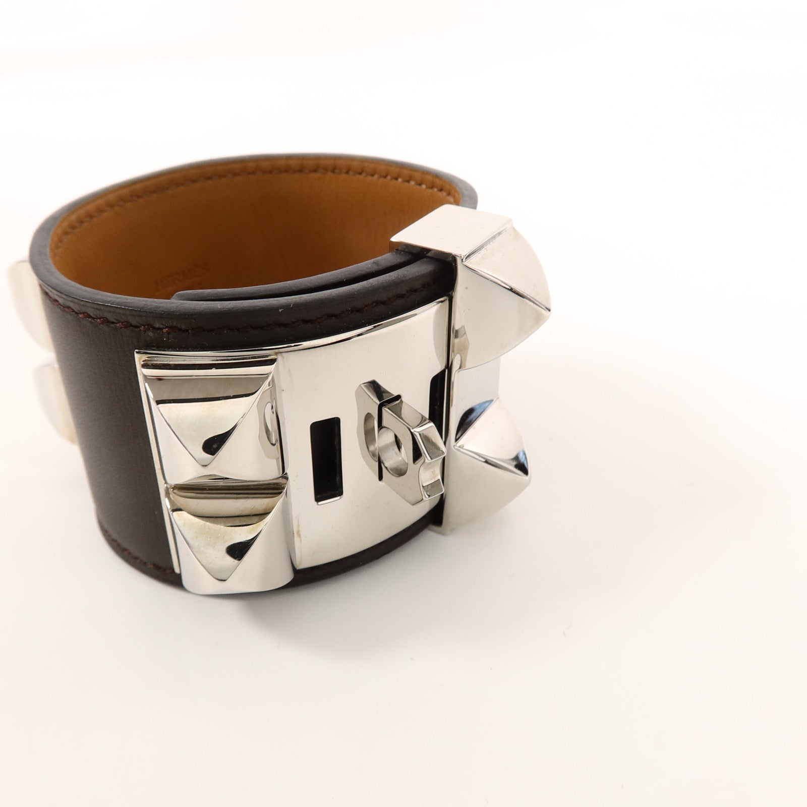 HERMES Swift皮革Collier De Chien Bracelet手帶Ebene